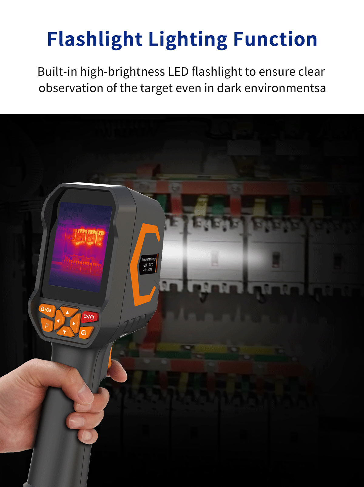 DP-12D Professional Handheld Thermal Imaging Camera with TisoView Enhancement, 120x90 IR Resolution, -20°C to 550°C - 9