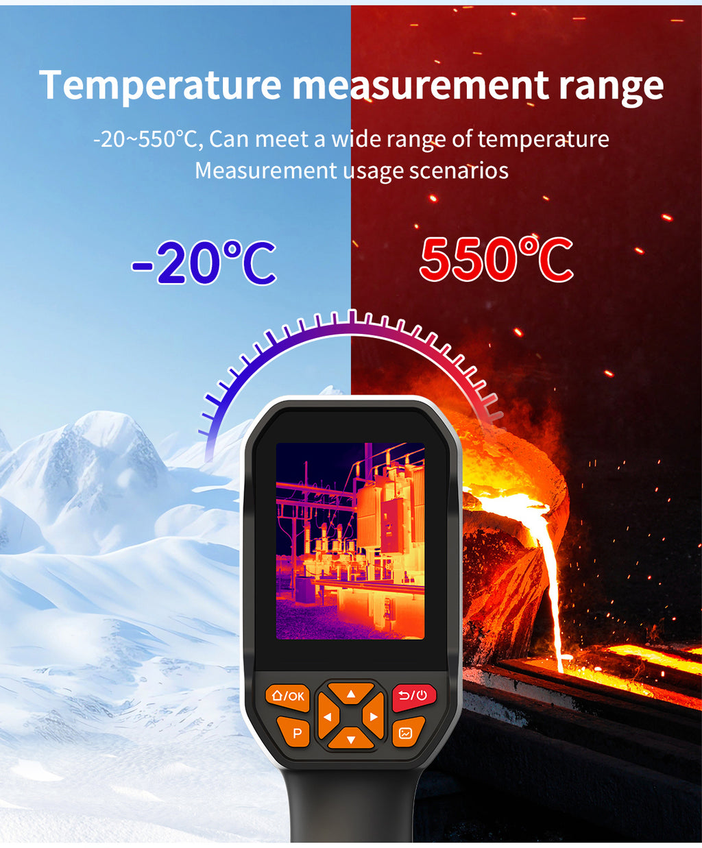 DytSpectrumOwl DP-25DV Dual-Spectrum Thermal Camera -20°C to 550°C Temperature Measurement Range