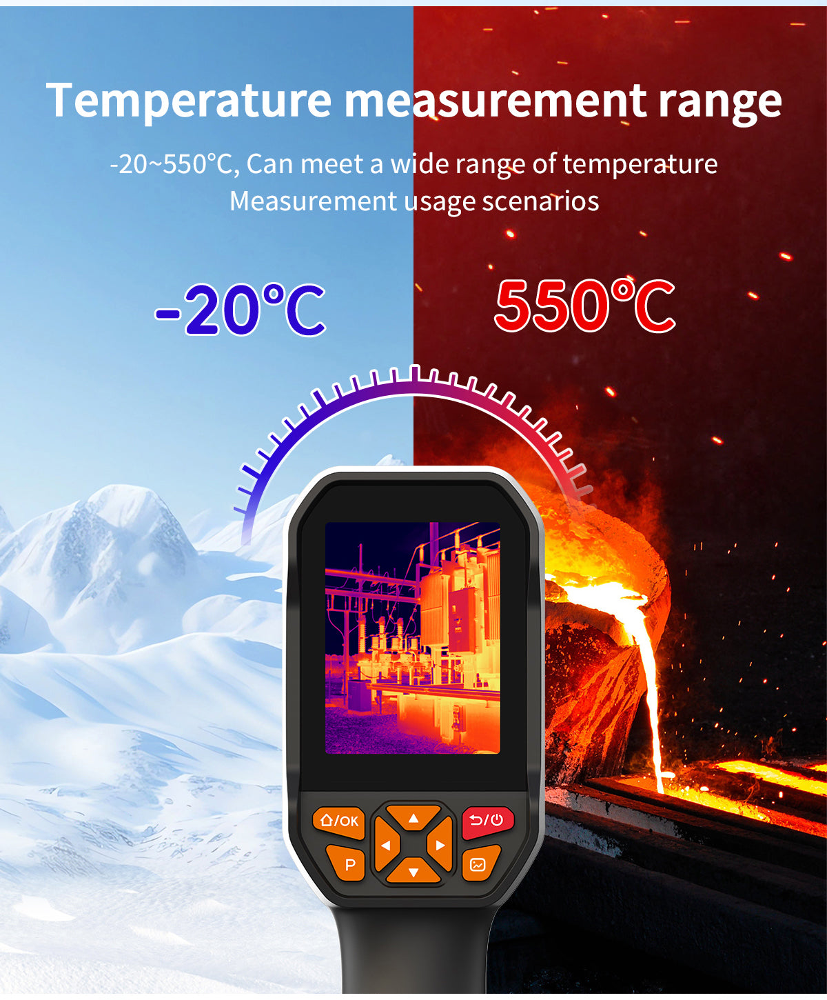 DytSpectrumOwl DP-25DV Dual-Spectrum Thermal Camera -20°C to 550°C Temperature Measurement Range