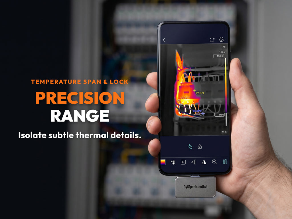 Precision temperature span and lock feature isolating thermal details on a circuit breaker
