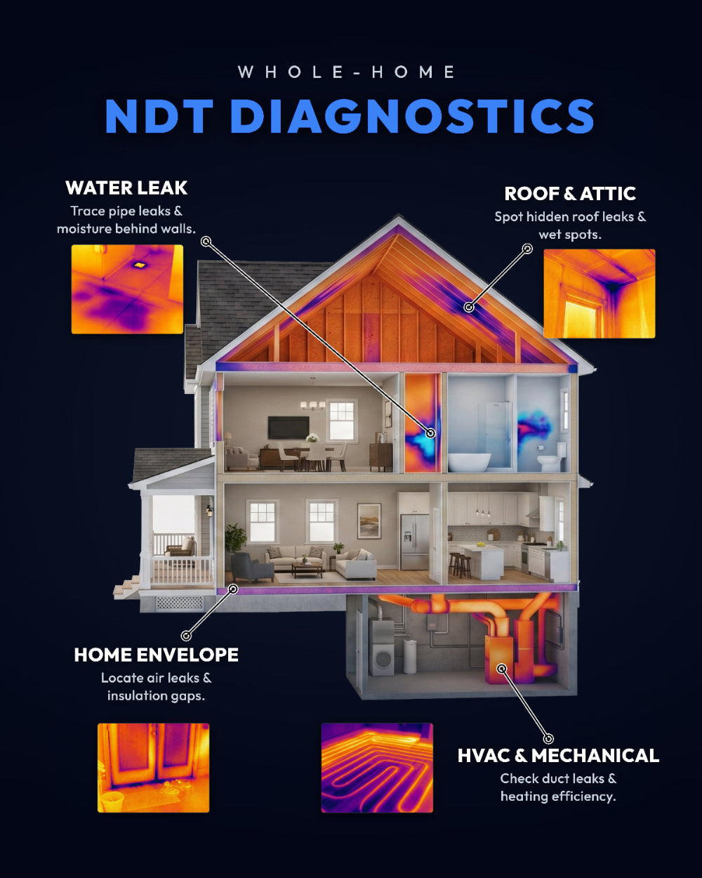 DytSpectrumOwl H2F6B Thermal Camera for whole-home NDT diagnostics including roof, HVAC, and water leaks