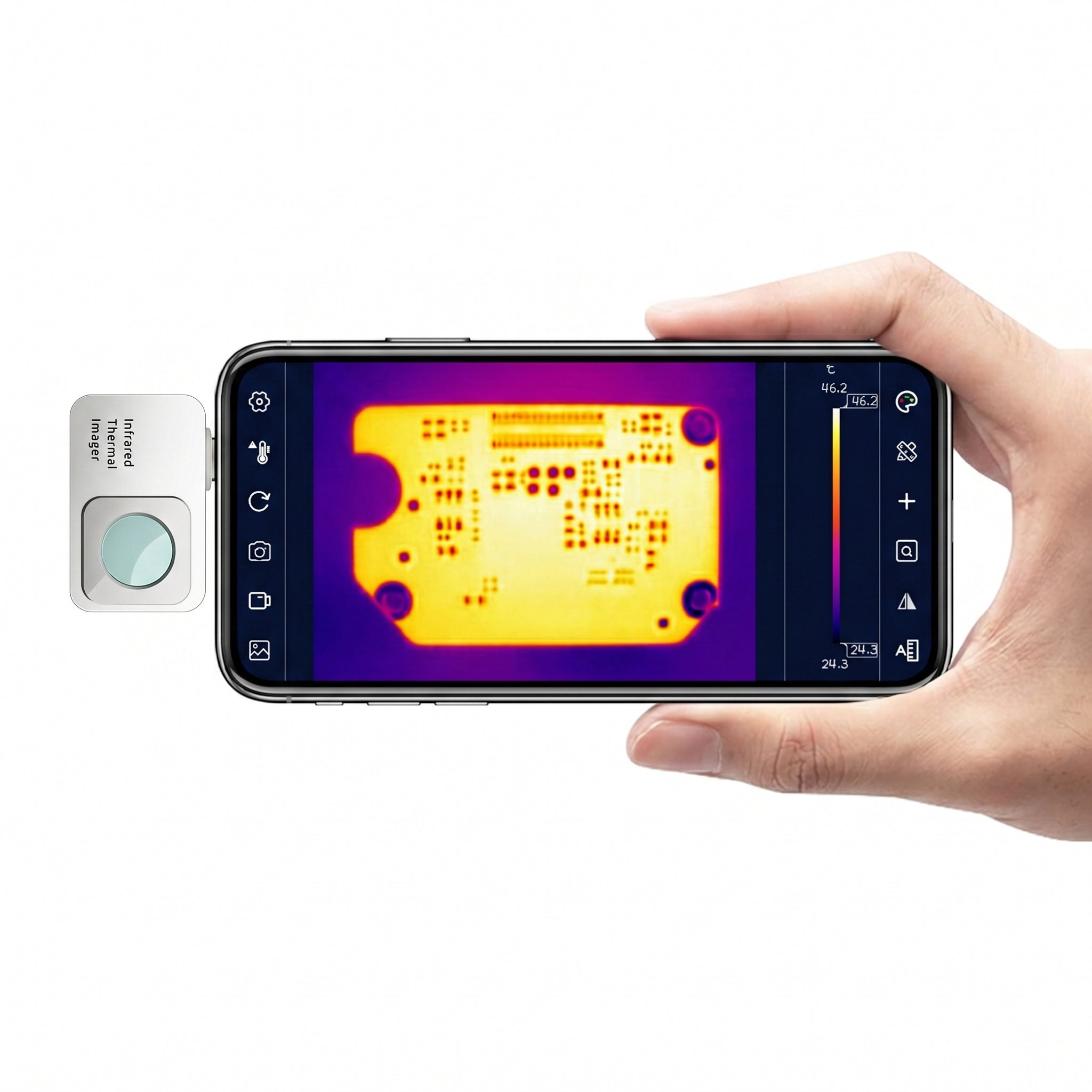 H2FB Smartphone Thermal Camera Plug-in for Android, 256x192 IR Resolution, -15°C to 600°C - 5